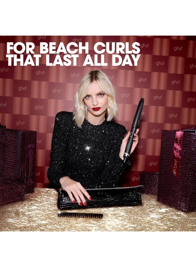 ghd Curve Chronos Conical Wand Gift Set – 28–23mm Curling Wand with Paddle Brush, Heat-Resistant Bag & Glove – Curl-Responsive Technology, 50% Smoother Hair & More Shine – Festive Hair Curler Set - Image 3