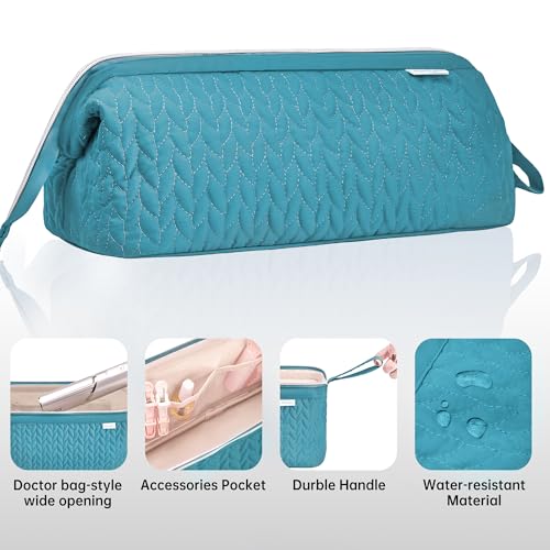 KarSyon Shark Flex Style Case for Dyson Airwrap Hair Dryer Brush Revlon Hair Tools Travel Bag Carrying Case Flat Curling Iron Organizer (Teal Blue) - Image 5