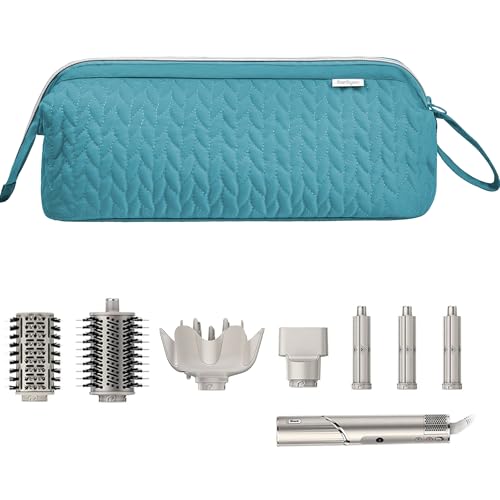 KarSyon Shark Flex Style Case for Dyson Airwrap Hair Dryer Brush Revlon Hair Tools Travel Bag Carrying Case Flat Curling Iron Organizer (Teal Blue) - Image 1