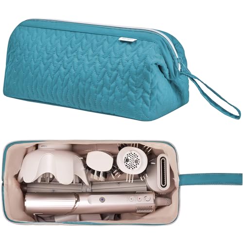 KarSyon Shark Flex Style Case for Dyson Airwrap Hair Dryer Brush Revlon Hair Tools Travel Bag Carrying Case Flat Curling Iron Organizer (Teal Blue) - Image 2