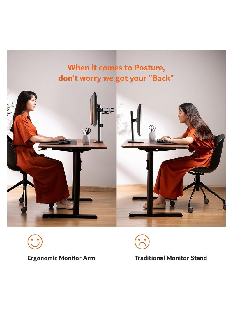 Generic - Double Monitor Desk Mount | Adjustable Heavy Duty Monitor Arms | VESA Mount with C Clamp & Grommet Mounting Base | Computer Monitor Stand for Screen up to 32 inch - Image 1