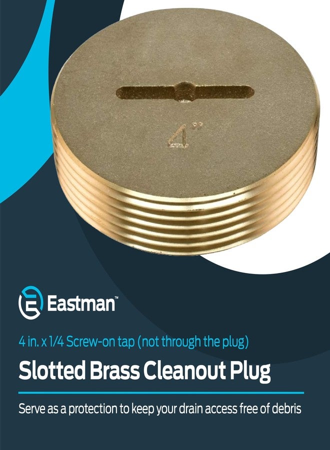 Eastman 4 Inch Slotted Brass Cleanout Plug, 42004 - Image 2