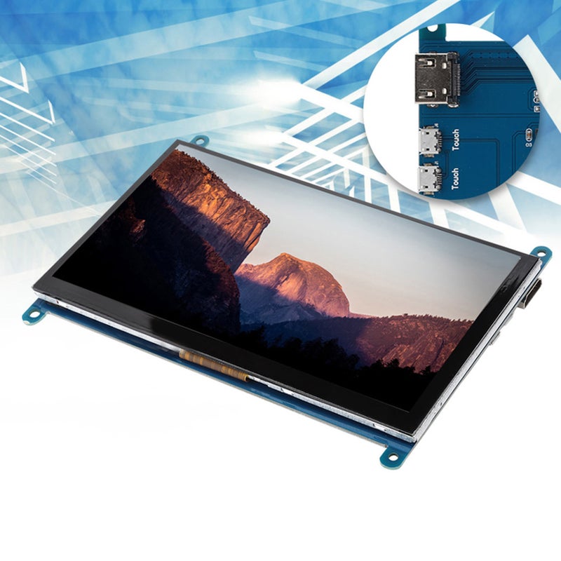 شاشة عرض فائقة الوضوح 1024x600 مع واجهة متعددة الوسائط شاشة LCD بدقة عالية بحجم 7 بوصة وشاشة لمس سعوية مع مناسبة لـ RPi - Image 1