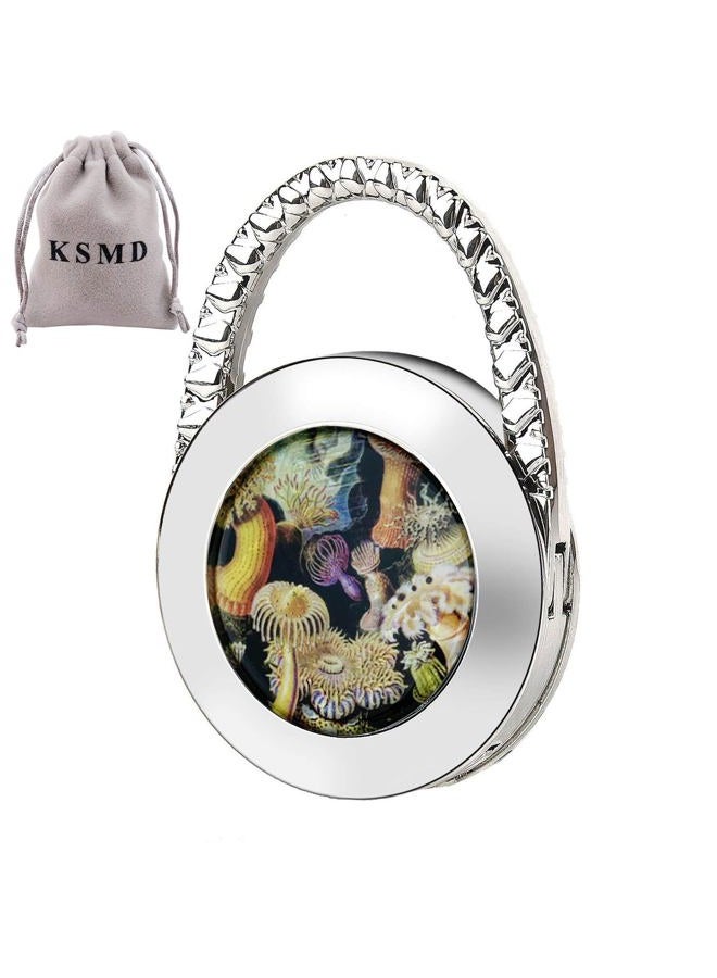KSMD Purse Hooks for Table and Bars,Portable Purse Hanger Organizers Hooks Handbag Holder Pocketbook Holder Bag Storage for Desk Bag Hook,Foldable Folding Table Hook Hanger (Benthos) - Image 1