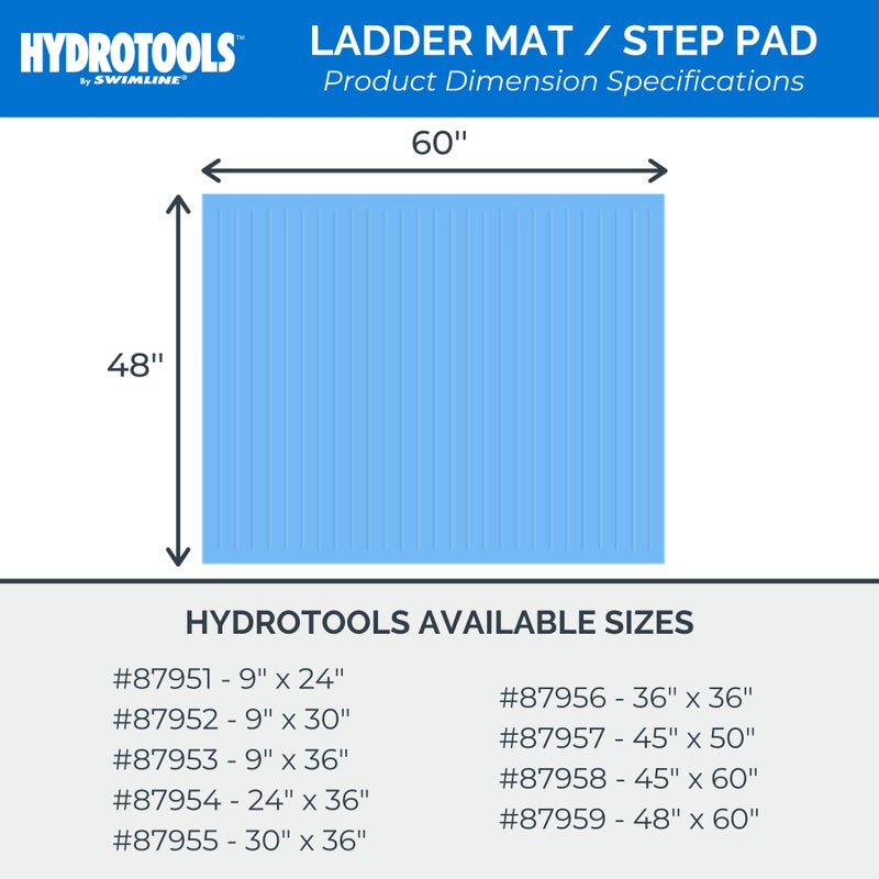 SWIMLINE HYDROTOOLS Protective Pool Ladder Mat for Above Ground Pools â€“ Safety & Stability for Stairs, Steps & Ladders â€“ Premium Durable Material, 48" x 60" - Image 4