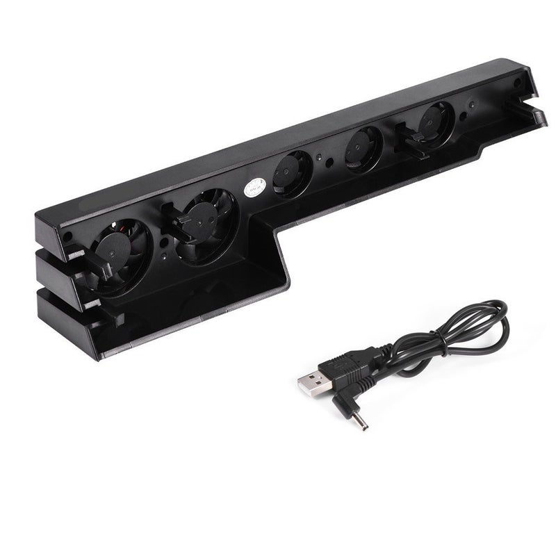 cheekyglo Replacement External Cooling Fan, USB 5 Fan Super Turbo Temperature Control Cooling Fan Game Console Fan Cooler for Playstation PS4 Pro with USB Cable Black for Video Game Accessories - Image 1