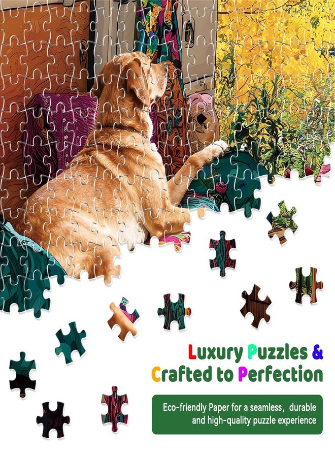 EIYRURU 300 Piece Puzzles for Adults Large Piece, Fall Van Dog Cats Birds Nature Jigsaw Puzzle, Funny Gift for Adult Kids, Challenging Puzzle Perfect for Game Nights, 20.5 X 15 in - Image 4