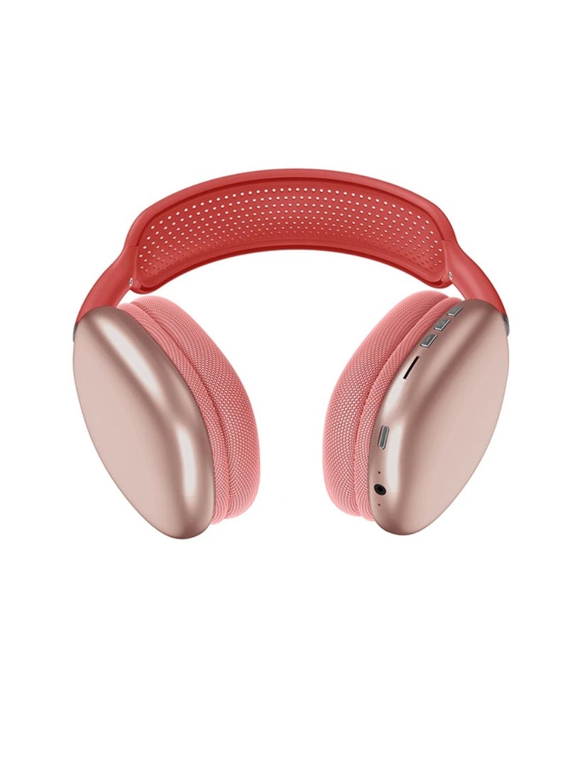 DIGI CORE - P9 Headphones Over Ear Bluetooth Headphones Wireless Headphones With Microphone Foldable Lightweight Headphone Bluetooth Wireless Headset Over-Ear Headphone For PC, Laptops, Mobiles And Tabs Red - Image 1