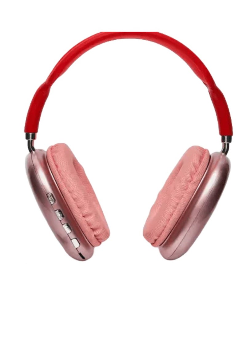 DIGI CORE - P9 Headphones Over Ear Bluetooth Headphones Wireless Headphones With Microphone Foldable Lightweight Headphone Bluetooth Wireless Headset Over-Ear Headphone For PC, Laptops, Mobiles And Tabs Red - Image 1