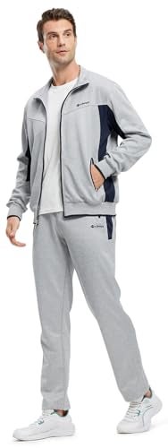 Rdruko Men's Tracksuit Sweatsuits 2 Piece Set Athletic Jogging Gym Activewear Sweat Track Suits Sets(Grey,US L) - Image 3