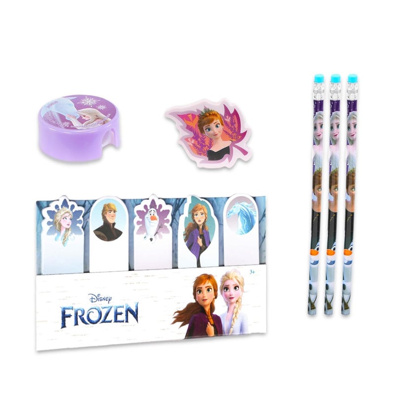 Disney Frozen School Stationery Set - Includes a Portfolio Folder, Notebook, Eraser, Sharpener, Pencils, Stickers and More | Back to School Supplies - Image 3
