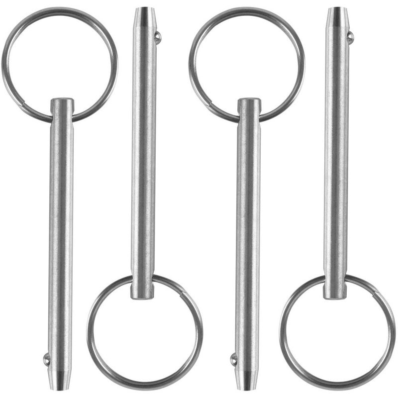 VTurboWay 4 Pack Quick Release Pin, Diameter 1/4"(6.3mm), Overall Length 3"(76mm), Usable Length 2.4"(61mm), Full 316 Stainless Steel, Bimini Top Pin, Marine Hardware - Image 1