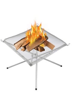 Albawadi Portable Fire Pit Outdoor Mesh Screens Stainless Steel Stand, Fire Place Backyard Wood Burning Camping Fireplace  - Image 1