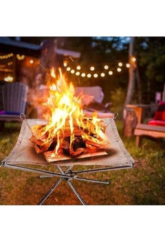 Albawadi Portable Fire Pit Outdoor Mesh Screens Stainless Steel Stand, Fire Place Backyard Wood Burning Camping Fireplace  - Image 2