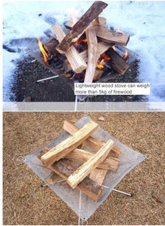 Albawadi Portable Fire Pit Outdoor Mesh Screens Stainless Steel Stand, Fire Place Backyard Wood Burning Camping Fireplace  - Image 5
