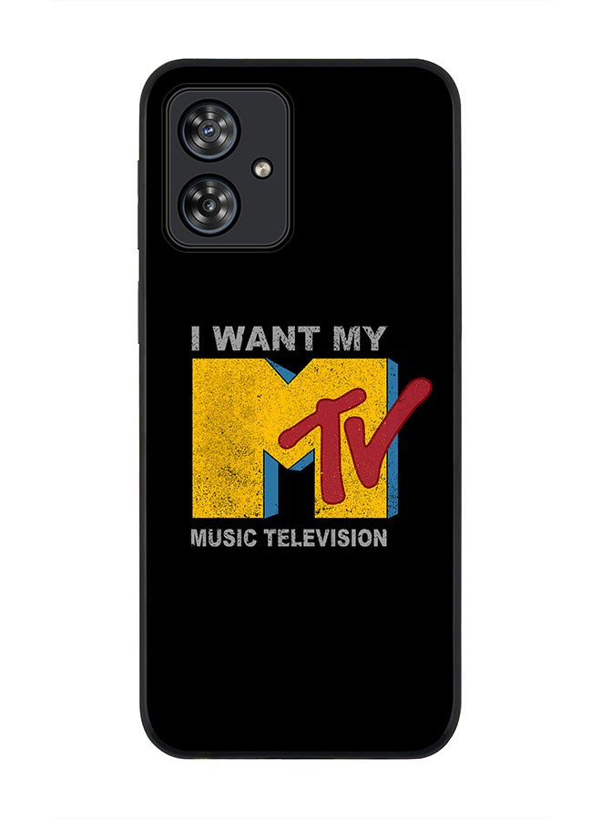 Stylizedd Rugged Black edge case for Motorola Moto G54 / Motorola Moto G54 Power / Motorola Moto G64 5G, Slim fit Flexible Anti Drop Thin Cover - I want my mtv - Image 1