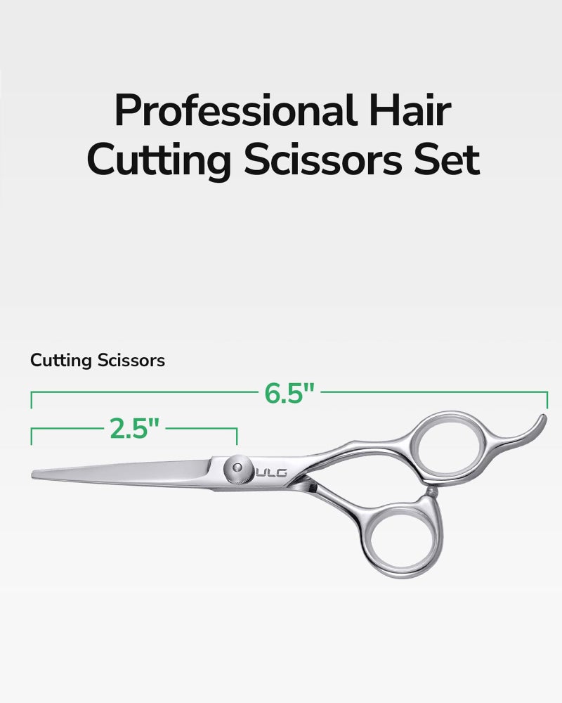 ULG Hair Cutting Scissors, ULG Professional Hair Scissors 6.5 inch Right-Hand Razor Edge Barber Shears Salon Hair Cutting Shears Made of Japanese Stainless Steel, Hand Sharpened Silver - Image 4
