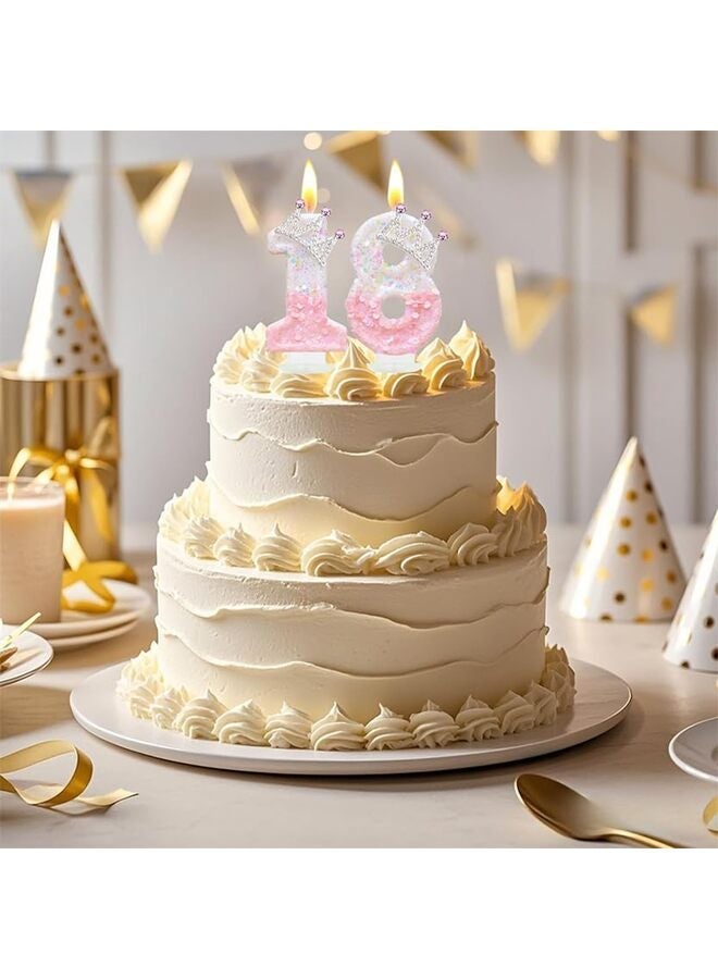 Pink Birthday Number 1 Candle for Cake, Pink Crown Cake Topper Princess Birthday Party Decorations Cupcake Topper Party Favors Decor Supplies - Image 4