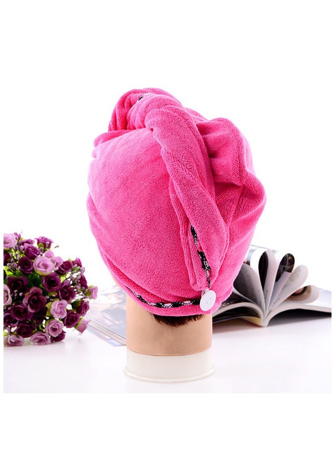2-Piece Microfiber Long Hair Absorbent Wrap Towel Set for Women Girl Wet Long Thick Hair Rose Red/Purple  - Image 4