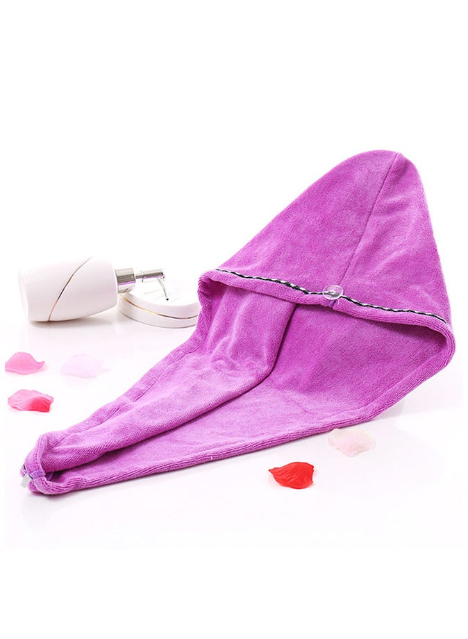 2-Piece Microfiber Long Hair Absorbent Wrap Towel Set for Women Girl Wet Long Thick Hair Rose Red/Purple  - Image 5