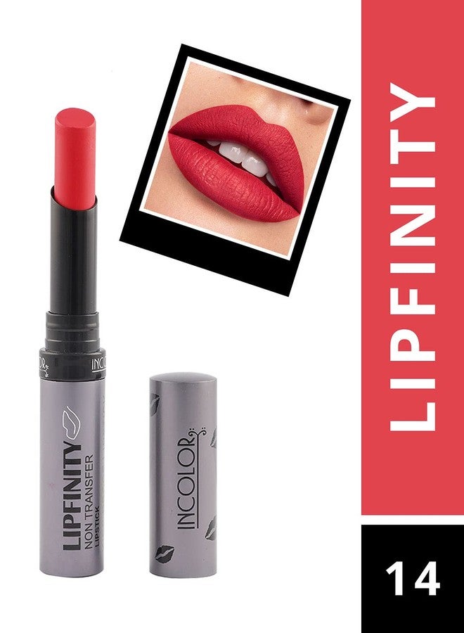 INCOLOR Lipfinity Color Sensational, Light Weight, Long Lasting, Matte Finish & Soft Creamy Liquid Lipstick For Girl & Women, 2.3g Shade 14 - Image 2