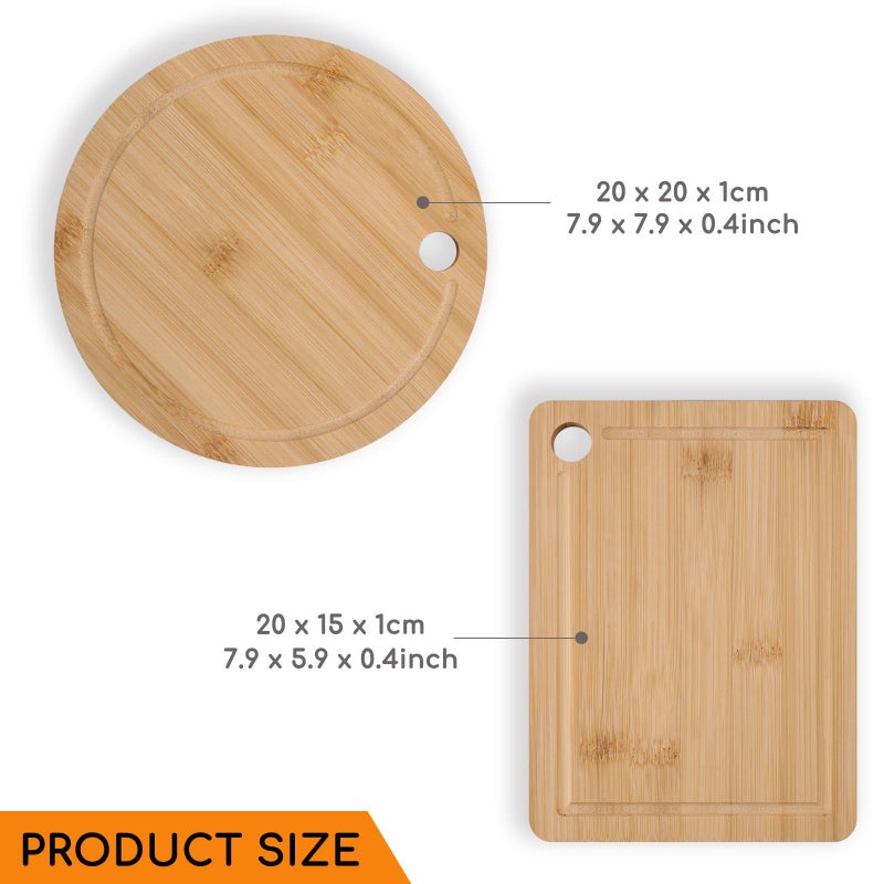 Donxote Small Cutting Board Set of 2 - Compact with Juice Groove for Fruits, Vegetables, Cheese & Sandwiches, Lightweight & Non-Toxic Mini Boards for Charcuterie, Camping & Kitchen - Image 2