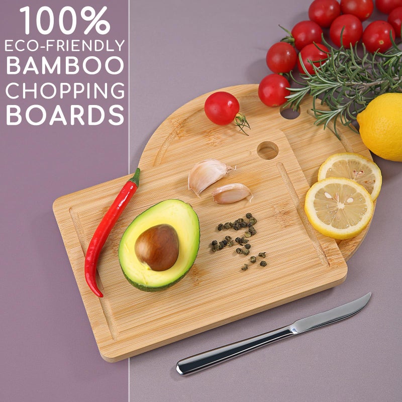 Donxote Small Cutting Board Set of 2 - Compact with Juice Groove for Fruits, Vegetables, Cheese & Sandwiches, Lightweight & Non-Toxic Mini Boards for Charcuterie, Camping & Kitchen - Image 3