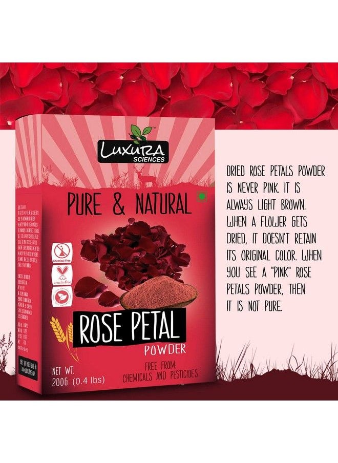 Luxura Sciences Rose Petal Powder For Skin 200 G Pure Natural And Double Filtered  - Image 4