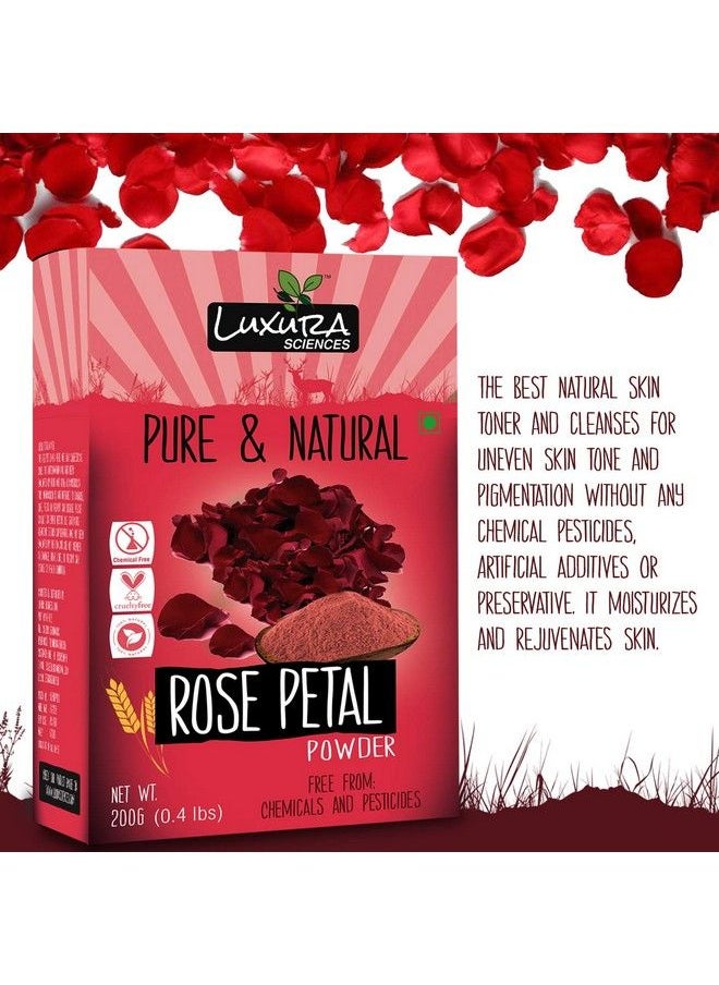 Luxura Sciences Rose Petal Powder For Skin 200 G Pure Natural And Double Filtered  - Image 3