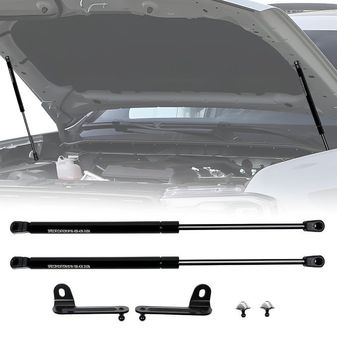 Jhdtogo Front Hood Struts Kit For Ford Ranger 2024 No Drill Hydraulic Lift Supports Black Powder Coated Brackets Durable Gas Springs Compatible With Ford Ranger Accessories 20242026
