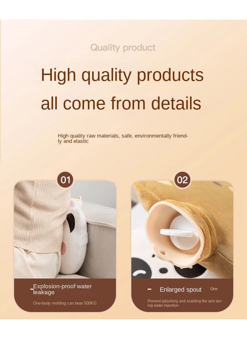 Y&D Lovely Animals Warm Water Bag Mini Portable Hot Hand Bag Waterflooding PVC Bag 1300ml  - Image 5