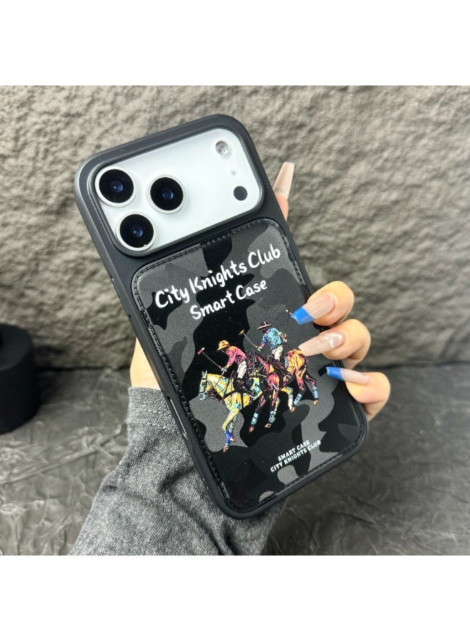 ICARLUS Magsafe Magnetic Phone Case for iPhone 17 Pro Max Shockproof Protective Cover Luxury Knight Custom Pattern - Image 1