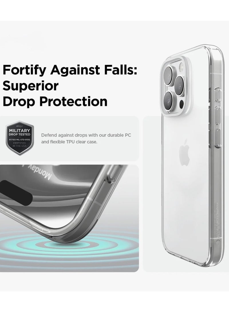 كريستال جراب هاتف شفاف لهاتف آيفون 16 برو - غطاء TPU صلب فائق النحافة ومقاوم للصدمات، جراب خلفي واقٍ شفاف تمامًا مقاوم للاصفرار مع حماية للكاميرا - Image 5