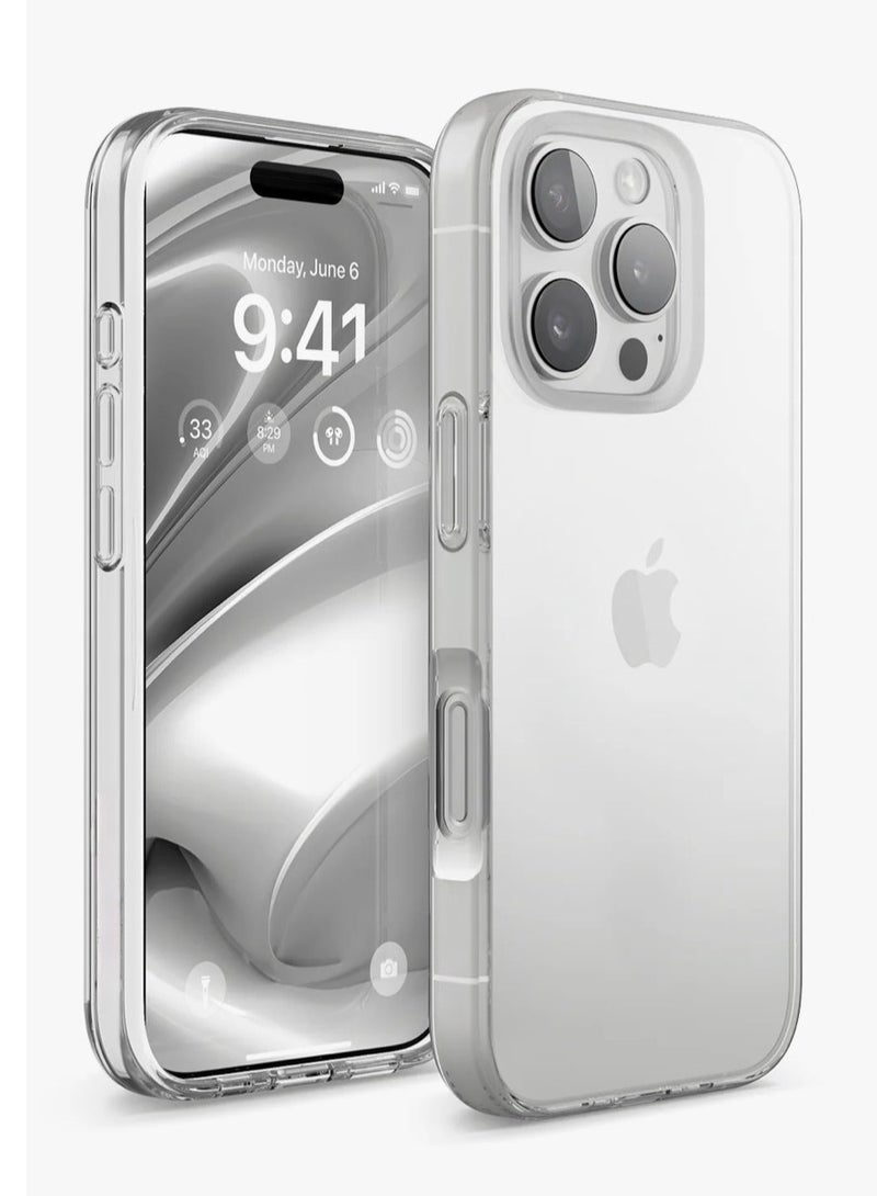 كريستال جراب هاتف شفاف لهاتف آيفون 16 برو - غطاء TPU صلب فائق النحافة ومقاوم للصدمات، جراب خلفي واقٍ شفاف تمامًا مقاوم للاصفرار مع حماية للكاميرا - Image 1