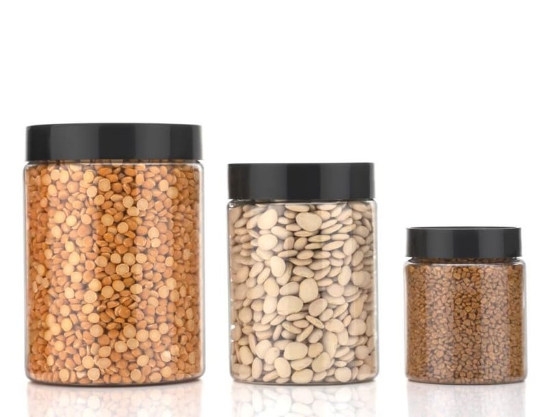 HAPPI Multipurpose Unbreakable Plastic Transparent Airtight Container Set Masala Box For Kitchen Storage Box Dabba For Spice, Pack of 18 (6 Pcs of Each 250ml, 650ml, 1200ml with 18 Spoons) - Image 2