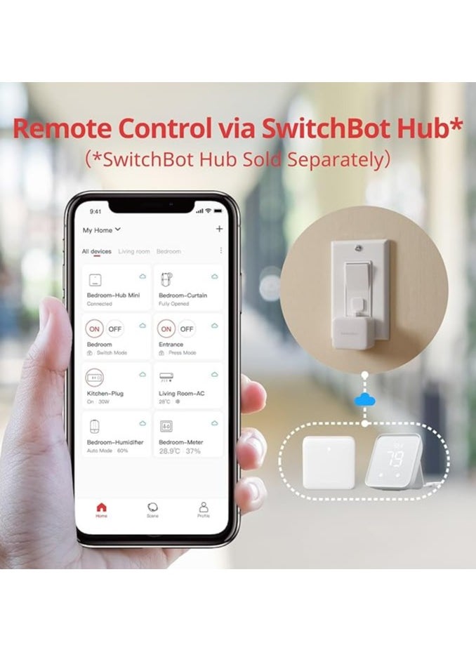 SwitchBot SwitchBot Bot Smart Button for Switch On/Off - Transform Regular switch to Smart Switch (White)  - Image 2