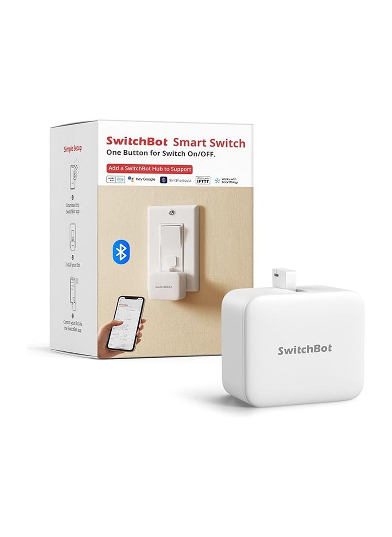 SwitchBot SwitchBot Bot Smart Button for Switch On/Off - Transform Regular switch to Smart Switch (White)  - Image 1