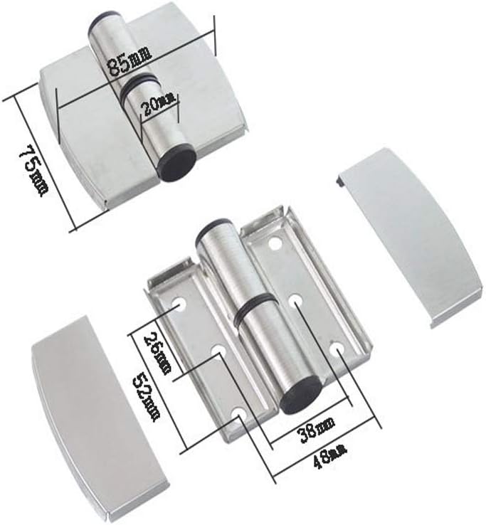 KYIEN 2Pcs Stainless Steel PublicToilet Toilet Partition Hardware Connection Accessories Hotel Shopping Mall Public Toilet Partition Hinge Self-Closing Spring Hinge (Right Side) - Image 2