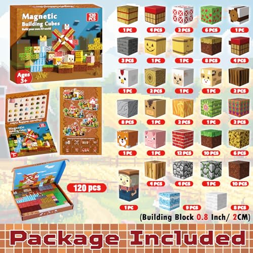Goody King Magnetic Blocks | 120PCS Magnetic Building Blocks,Magnetic Farm Animal Homes,STEM Montessori Sensory Toys for Toddlers Kids Boys Girls Ages 3 4 5 6 7 8 9 10 Christmas Birthday Gifts - Image 2