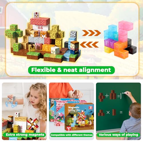 Goody King Magnetic Blocks | 120PCS Magnetic Building Blocks,Magnetic Farm Animal Homes,STEM Montessori Sensory Toys for Toddlers Kids Boys Girls Ages 3 4 5 6 7 8 9 10 Christmas Birthday Gifts - Image 5