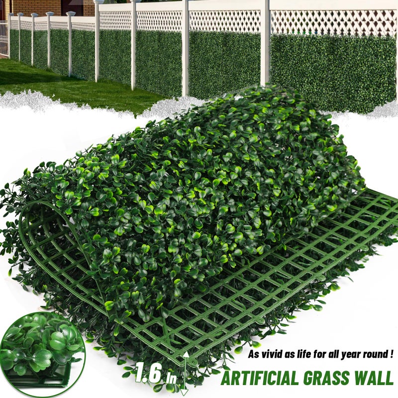 Moeput Artificial Boxwood Roll,120x40 in (34 sqft) UV-Anti Faux Ivy Boxwood Hedge Leaf Grass Wall for Patio Balcony Privacy, Garden, Backyard Greenery Wall Backdrop and Fence Decor - Image 3