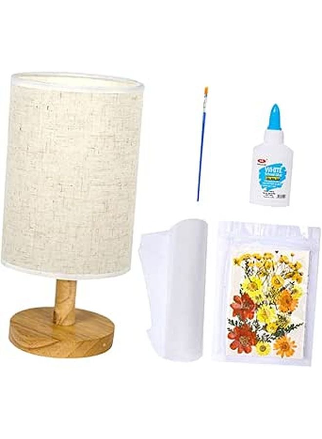 USB Charging Lamp with Lampshade Nightlight for Bedroom Living Room Office Dry Flower Design - Image 1