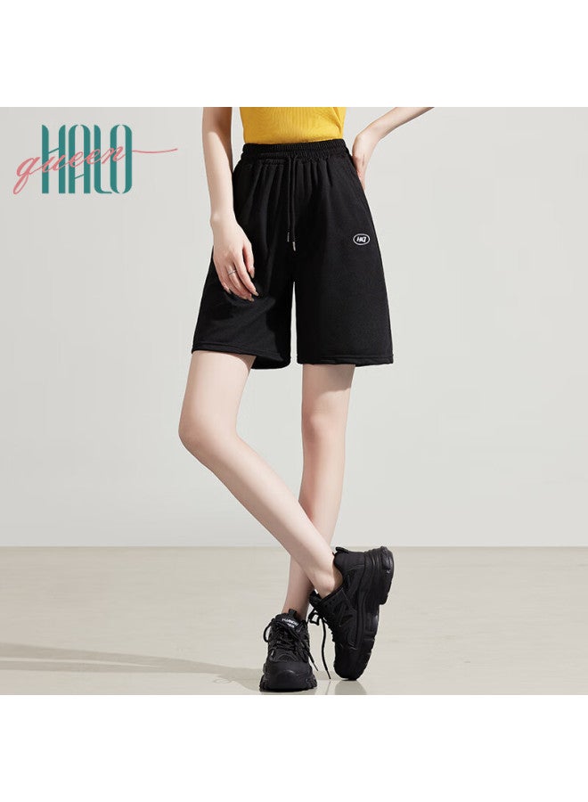 HALOQUEEN Halo Queen Women's Sports Shorts, Casual High-waisted Mid-length Pants For Spring And Summer, Loose-fitting Running Shorts For Students And Travel - Image 3