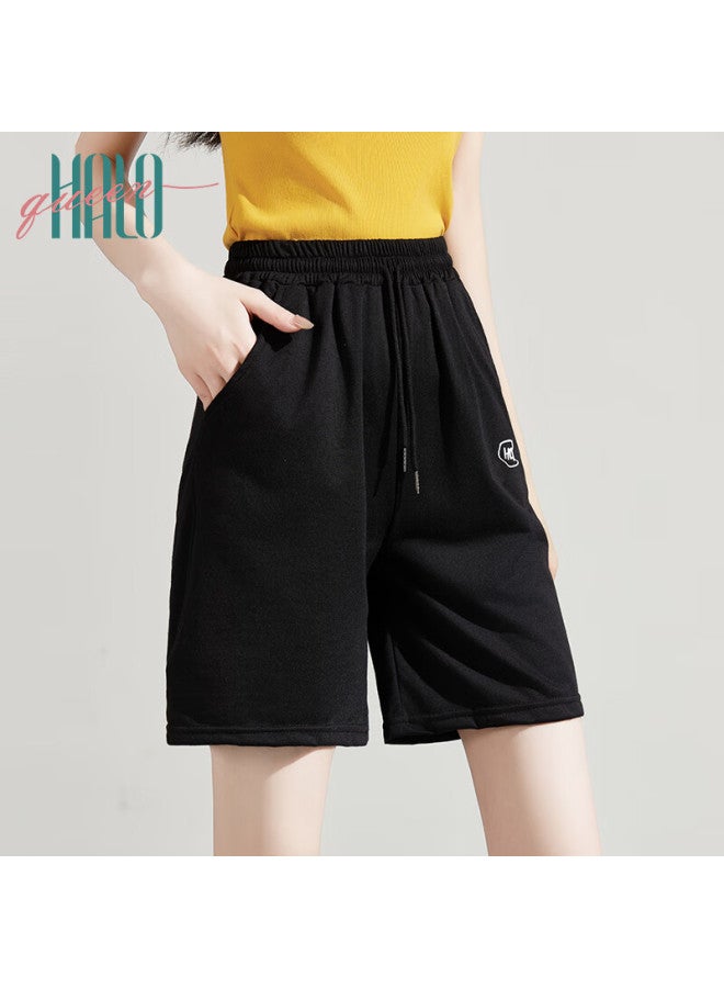 HALOQUEEN Halo Queen Women's Sports Shorts, Casual High-waisted Mid-length Pants For Spring And Summer, Loose-fitting Running Shorts For Students And Travel - Image 4