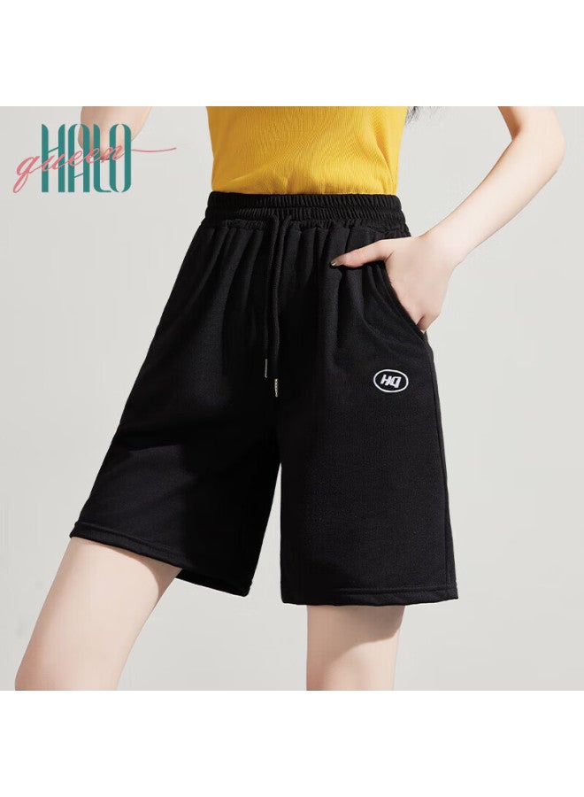 HALOQUEEN Halo Queen Women's Sports Shorts, Casual High-waisted Mid-length Pants For Spring And Summer, Loose-fitting Running Shorts For Students And Travel - Image 1