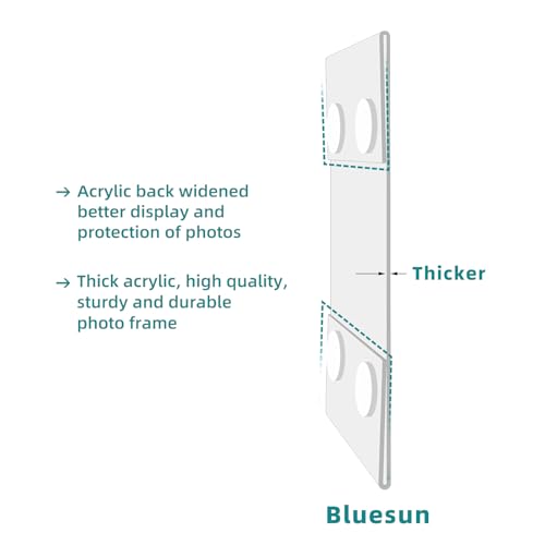 Bluesun 8x10 Picture Frame Stick Wall set of 2 pack Acrylic Photo Frames - Hanging Picture Frames Vertical, Clear Picture Frame Various Decorative Styles - Image 3