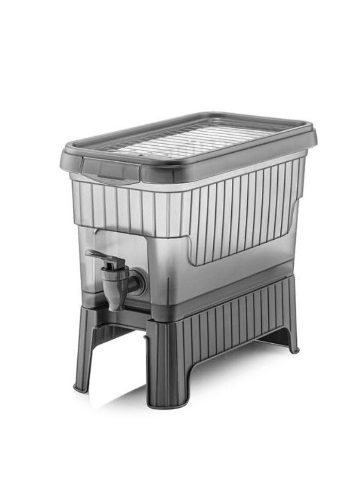 Beverage dispenser 4.5 liters drinks dispenser juice dispenser with dual use stand plastic food container for detox milk juice for fridge & refrigerator grey - Image 1