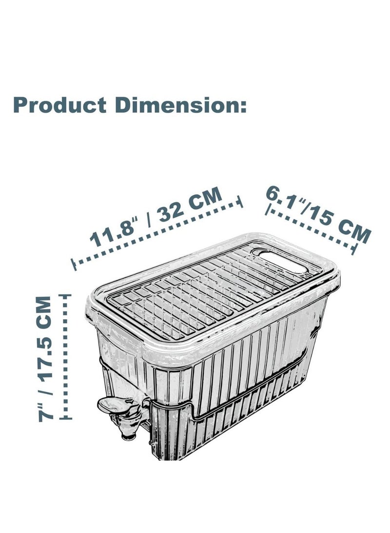 Beverage dispenser 4.5 liters drinks dispenser juice dispenser with dual use stand plastic food container for detox milk juice for fridge & refrigerator grey - Image 4