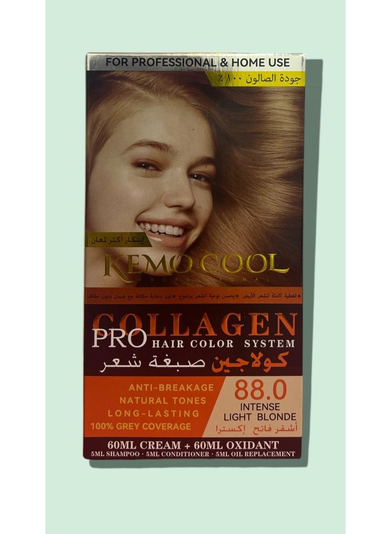 كيمو كول صبغة شعر كولاجين  أشقر فاتح إكسترا الحجم  60+60+5+5+5 جودة عالية  100% - Image 1