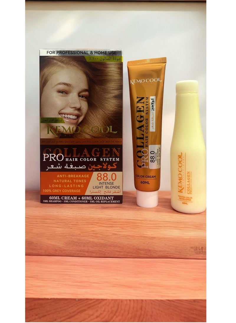 كيمو كول صبغة شعر كولاجين  أشقر فاتح إكسترا الحجم  60+60+5+5+5 جودة عالية  100% - Image 2
